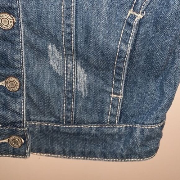 Rock & Roll Cowgirl Womens Denim Vest S Distressed Sleeveless Western Style With - Picture 8 of 11